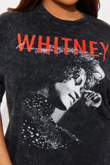 Whitney Houston Shooting Star Oversized Tee - Black