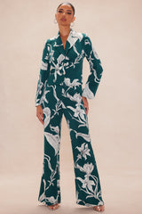 Aubrey Floral Blazer Set - Green/combo