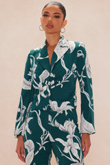 Aubrey Floral Blazer Set - Green/combo