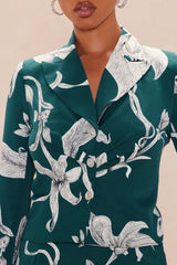 Aubrey Floral Blazer Set - Green/combo