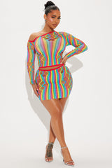 Ready For The Night Mini Skirt Set - Multi Color