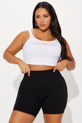 It's The Tequila Talking Ribbed Tank Top - White
