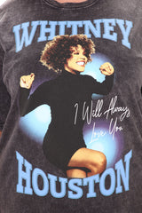 Whitney Houston Always Love You Washed Top - Black Wash