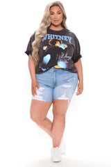 Whitney Houston Always Love You Washed Top - Black Wash