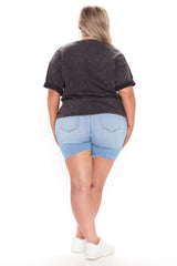 Whitney Houston Always Love You Washed Top - Black Wash