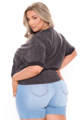 Whitney Houston Always Love You Washed Top - Black Wash