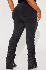 Rosalie Mineral Wash Stacked Pant - Black