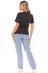 Whitney Houston Always Love You Washed Top - Black Wash