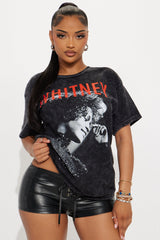 Whitney Houston Shooting Star Oversized Tee - Black