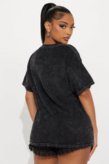 Saweetie Icy Girl Washed Oversized Tee - Black