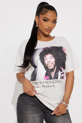 Jimi Hendrix Washed Oversized Tee - Natural