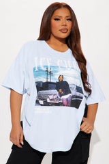 Ice Cube Tour Washed Oversized Tee - Light Blue