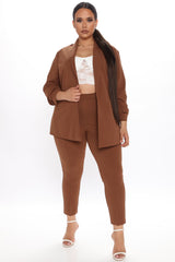 Business Classy Blazer Pant Set - Tan