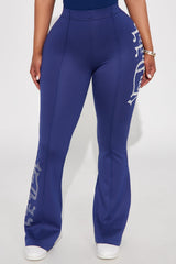 Von Dutch Rhinestone Washed Flared Pant - Navy/Red