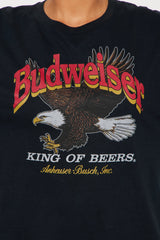 Budweiser King Of Beers Cropped Tee - Black