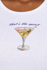 That's The Spirit Martini Baby Tee - White