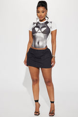 Catalina Solid Cargo Mini Skirt - Black