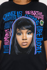 Left Eye Rejoice Oversized Tee - Black