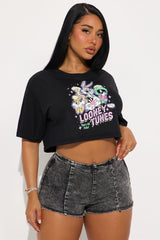 Looney Tunes Cropped Tee - Black