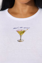 That's The Spirit Martini Baby Tee - White