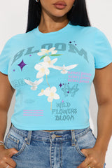 Wild Flowers Bloom Baby Tee - Light Blue