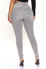 In The Night High Rise Skinny Jeans - Grey