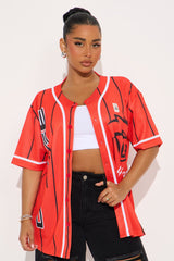 Hellcat Dodge Striped Jersey Tee - Red