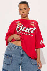 Budweiser King Of Beers Oversized Tee - Red
