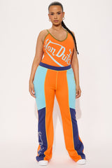 Von Dutch Multi Rhinestone Flared Pant - Orange/combo