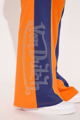 Von Dutch Multi Rhinestone Flared Pant - Orange/combo