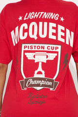 Lightening Car Trophy Oversized Tee - Red