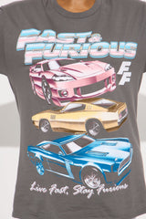 Fast And Furious Oversized Tee - Charcoal