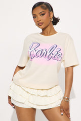 Barbie Glow Oversized Tee - Natural