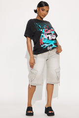Nascar Flash Racing Washed Oversized Tee - Black