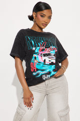 Nascar Flash Racing Washed Oversized Tee - Black