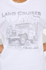 Land Cruiser 4 Wheel Drive Oversized Tee - White
