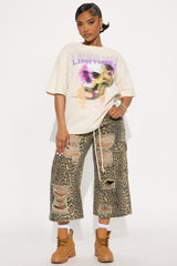 Limitless Skull Boxy Washed Tee - Off White
