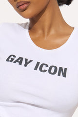 Gay Icon Baby Tee - White