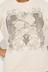 Thorned Wings Washed Tee - Off White