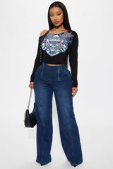Born To Be Free Off Shoulder Belted Top - Black