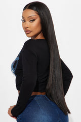 Born To Be Free Off Shoulder Belted Top - Black