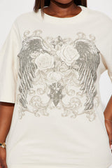 Thorned Wings Washed Tee - Off White