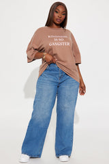 Kindness Is So Gangsta Washed Boxy Tee - Brown