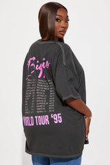 Biggie World Tour Washed Oversized Tee - Black