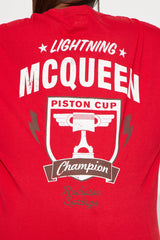 Lightening Car Trophy Oversized Tee - Red