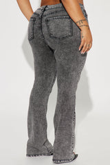 Flex Game Soft Stretch Bootcut Jeans - Acid Wash Black