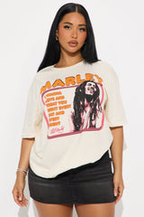 Bob Marley Lyrics Oversized Tee - Cream