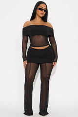Jasmine Mesh Pant Set - Black
