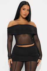 Jasmine Mesh Pant Set - Black