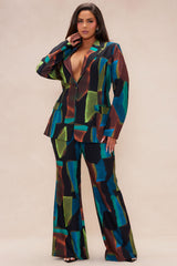 Mason Pant Suit Set - Blue/combo